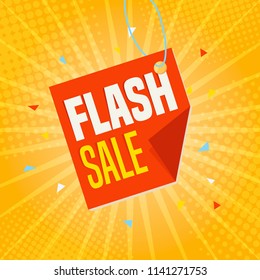 Flash Sale banner template design.Vector illustration.
