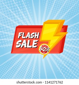 Flash Sale banner template design.Vector illustration.