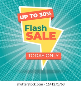 Flash Sale banner template design.Vector illustration.