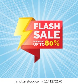 Flash Sale banner template design.Vector illustration.