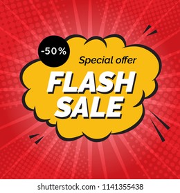 Flash Sale banner template design.Vector illustration.