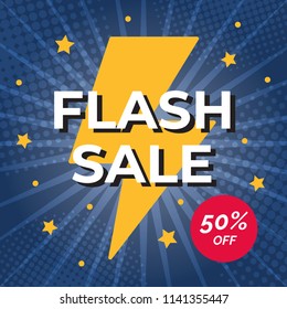 Flash Sale banner template design.Vector illustration.