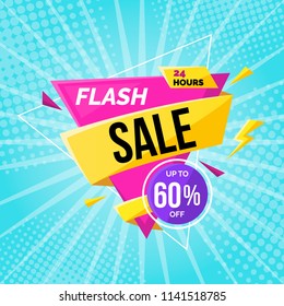 Flash Sale banner template design.Vector illustration.