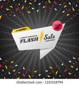 Flash Sale banner template design.Vector illustration.
