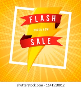 Flash Sale banner template design.Vector illustration.