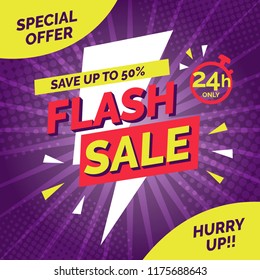 Flash Sale Banner Template Design.Vektorillustration Illustration.