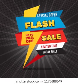 Flash Sale banner template design.Vector illustration.