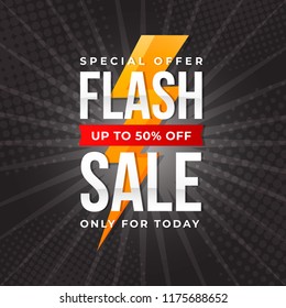 Flash Sale banner template design.Vector illustration.