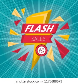 Flash Sale banner template design.Vector illustration.