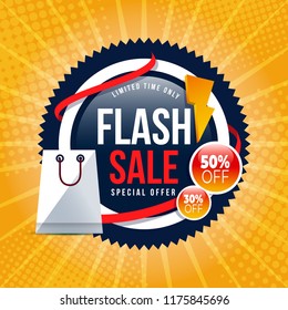 Flash Sale Banner Template Design.Vektorgrafik.