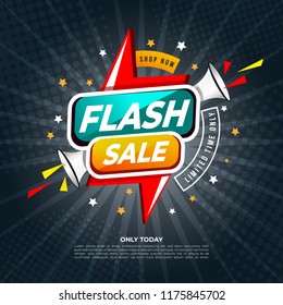 Flash Sale Banner Template Design.Vektorgrafik.