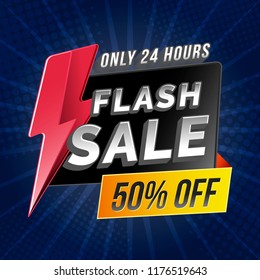 Flash Sale banner template design.Vector illustration.
