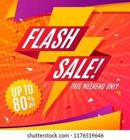 Flash Sale banner template design.Vector illustration.