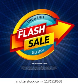 Flash Sale banner template design.Vector illustration.