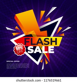 Flash Sale banner template design.Vector illustration.