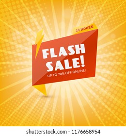 Flash Sale banner template design.Vector illustration.