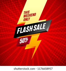 Flash Sale banner template design.Vector illustration.