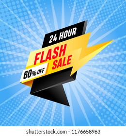 Flash Sale banner template design.Vector illustration.