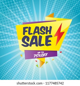 Flash Sale banner template design.Vector illustration.