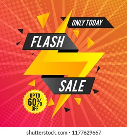 Flash Sale banner template design.Vector illustration.