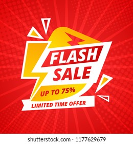 Flash Sale banner template design.Vector illustration.