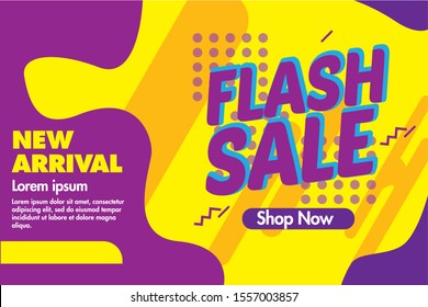 Flash Sale banner template design.Vector illustration.