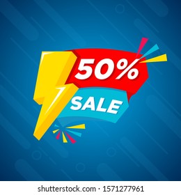 Flash Sale banner template design.Vector illustration.