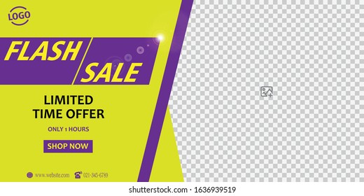Flash Sale banner template design.Vector illustration.