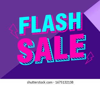 Flash Sale banner template design.Vector illustration.