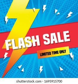 Flash Sale banner template design.Vector illustration.