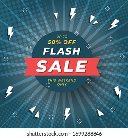 Flash Sale banner template design.Vector illustration.