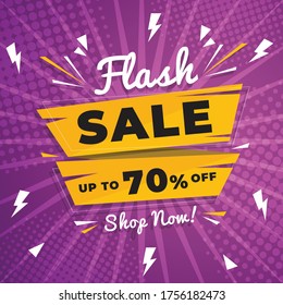 Flash Sale banner template design.Vector illustration.