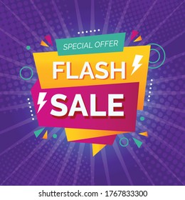 Diseño de plantillas de banner Flash Sale.Ilustración vectorial.