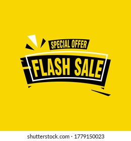 Flash Sale banner template design.Vector illustration.