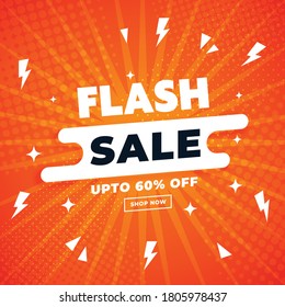 Flash Sale banner template design.Vector illustration.