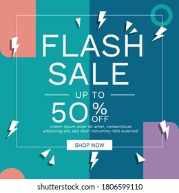 Flash Sale banner template design.Vector illustration.