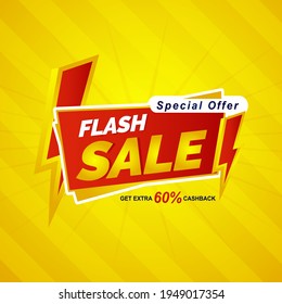 Diseño de plantillas de banner de Flash Sale.Ilustración de vectores