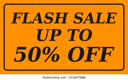 Flash-Verkauf Banner Template Design.Vektorgrafik. 50 % Rabatt
