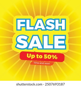 Flash Sale banner template design.With Text Effect.