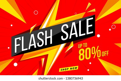 flash sale banner template red