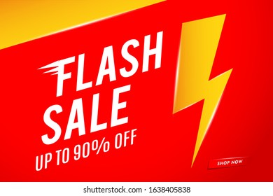 flash sale banner template red