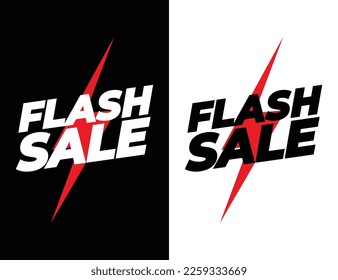 Flash sale banner template red and black