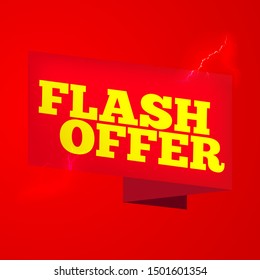 flash sale banner template red.Vector background
