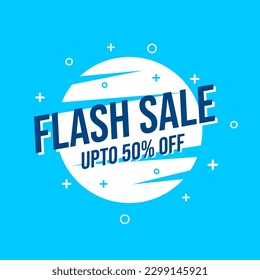 Flash sale banner template shopping offers icon web design vector