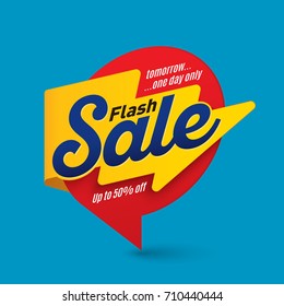 Flash sale banner template, special offer, end of season. Vector illustration