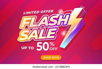 Flash sale banner template for store promotion