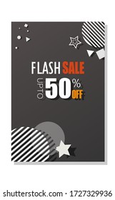 Diseño vectorial de la plantilla de banner de venta flash con un tema abstracto sencillo