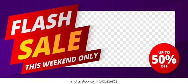 Flash sale banner templete design with contrast color combination for media promotions