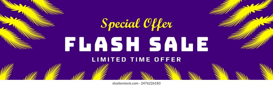 Flash sale banner vector design template with text special offer flash sale limited time offer. Sale poster design for business advertisement or campaign or hot mega big discount deal offer 