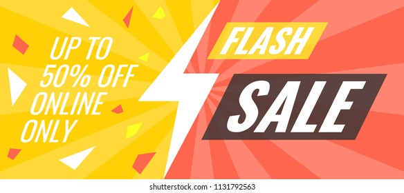 Flash sale banner. Vector illustration.